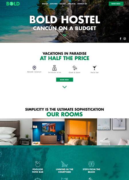 preview image of Bold Hostel's website